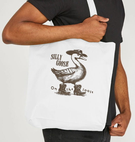 Classic Silly Goose on the Loose Organic Cotton Tote Bag